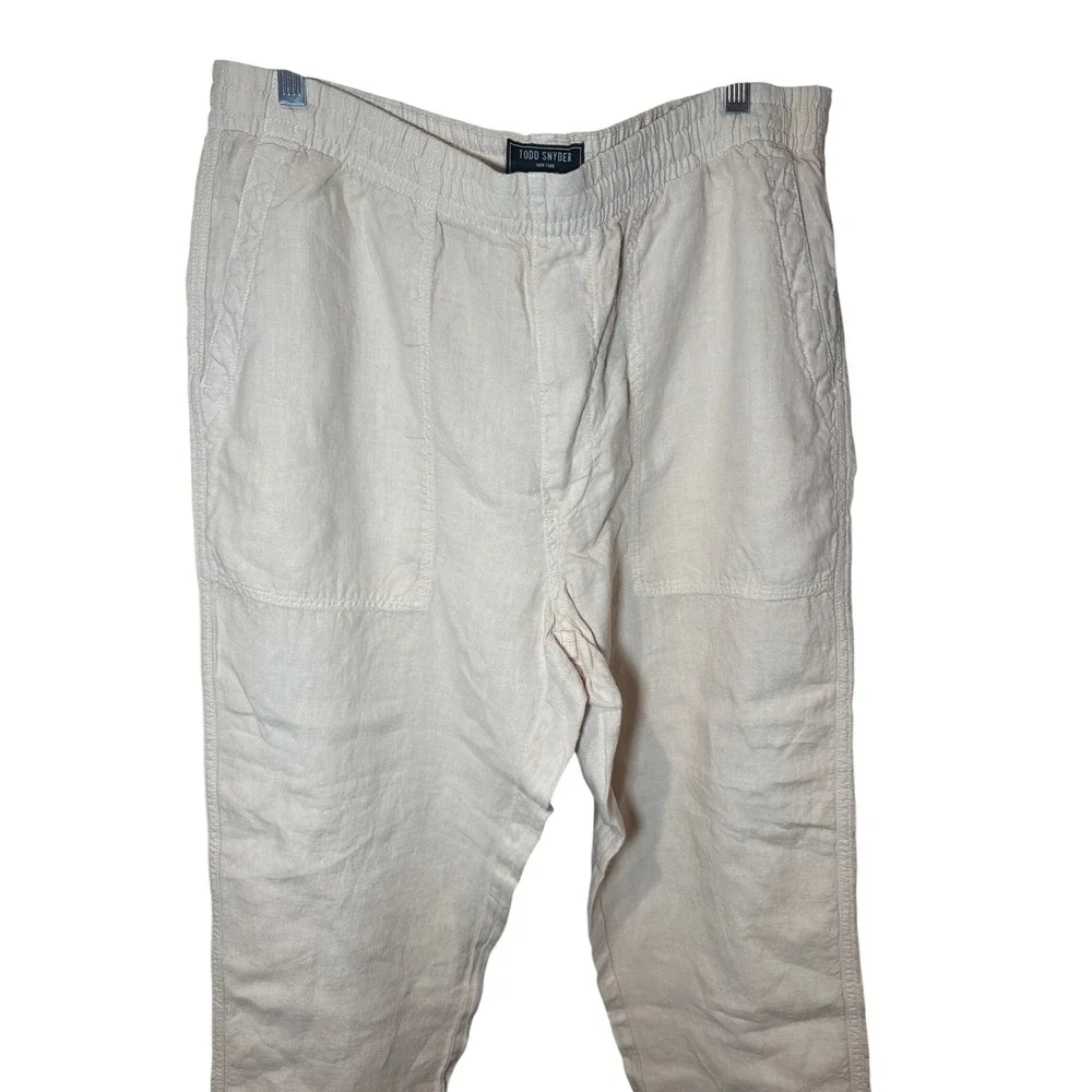 Todd Snyder NWT Linen Beach Pant Sand Dollar Khaki Tan Men's Size Large